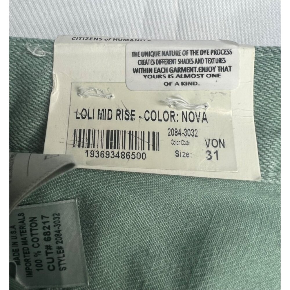Citizens Of Humanity Loli Mid Rise Baggy in Nova Green Size 31 - Picture 13 of 17